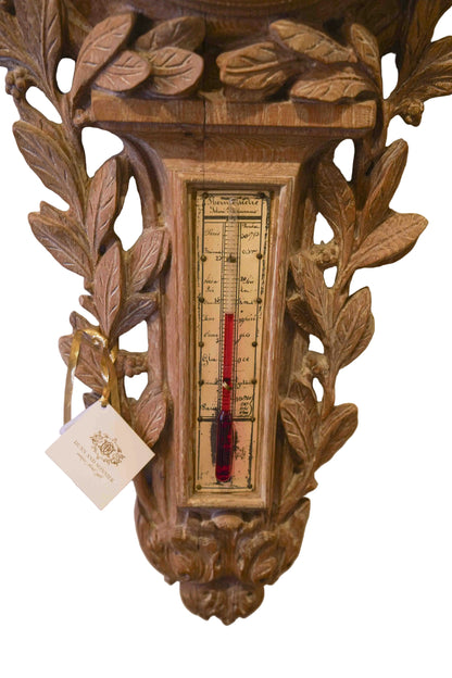 Vintage carved Barometer made of Oak
