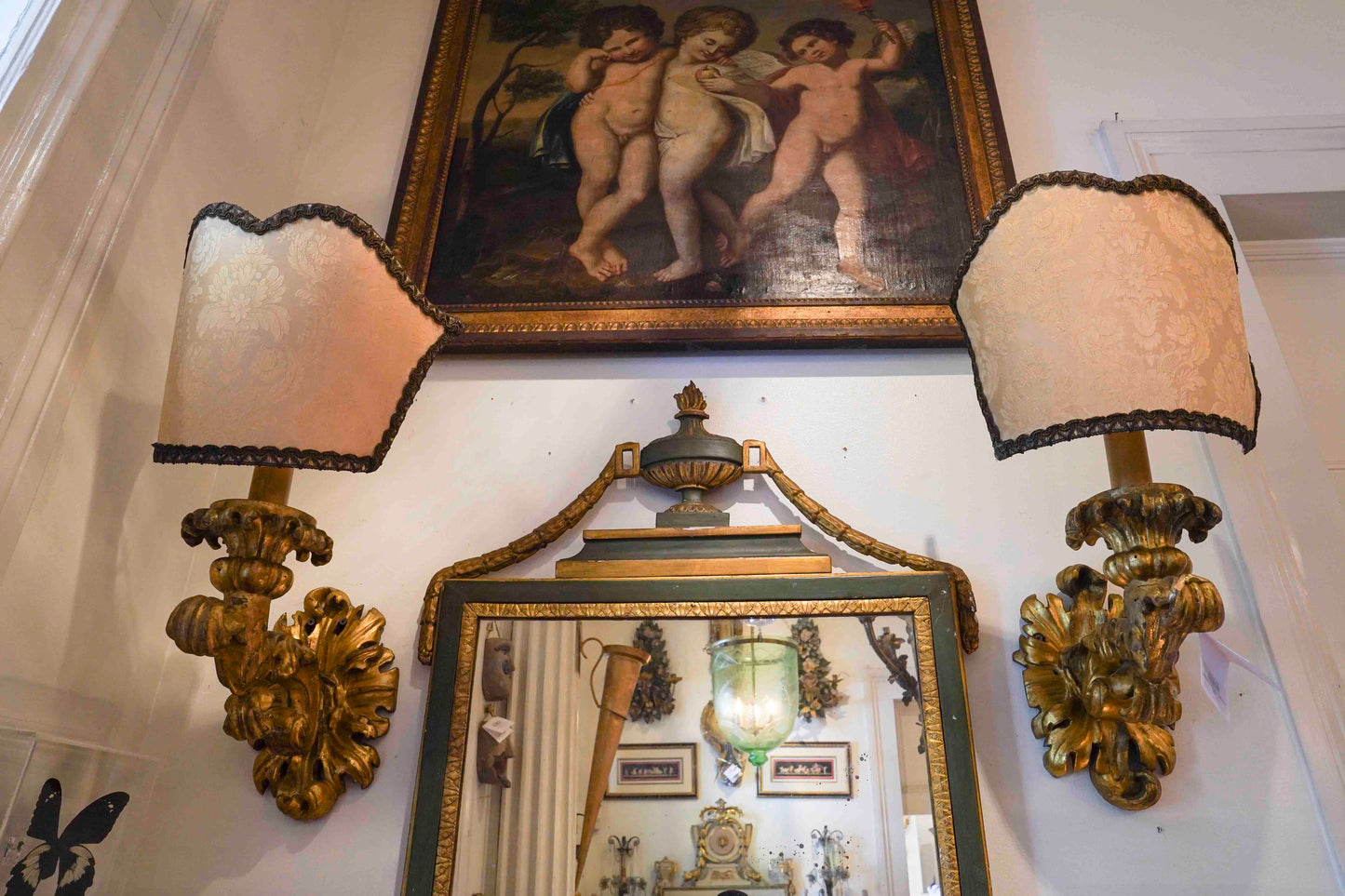 Gilt Wood  Italian Sconce Pair