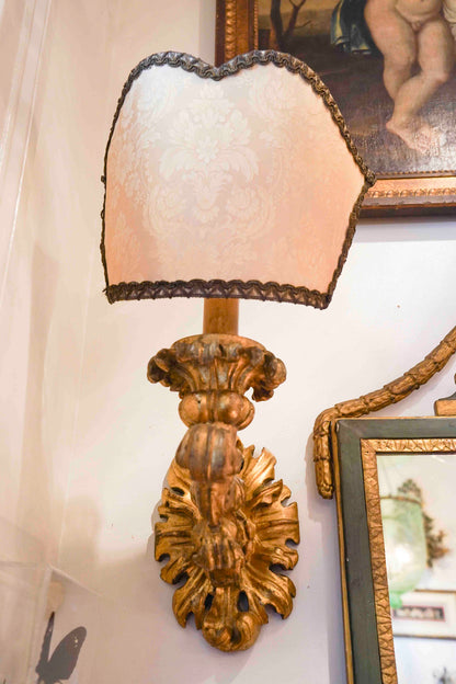 Gilt Wood  Italian Sconce Pair