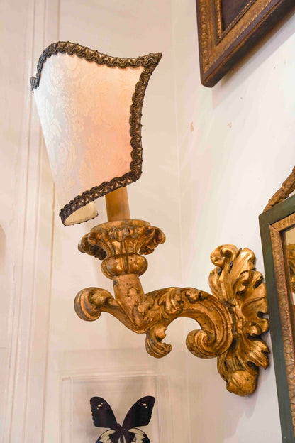 Gilt Wood  Italian Sconce Pair