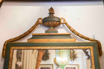 19th Century Italian Mirror Green and Gold
