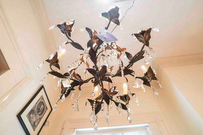 19th Century Tole and Crystal Chandelier