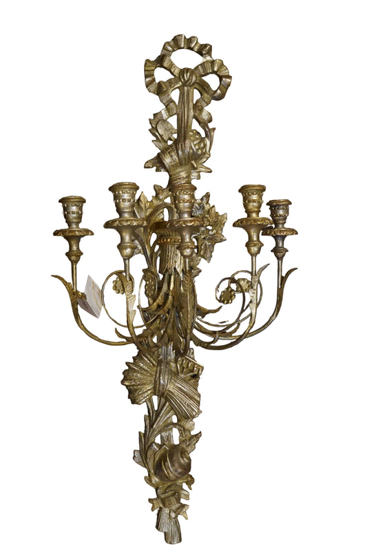 Italian Silver Gilt Mid Century Sconce