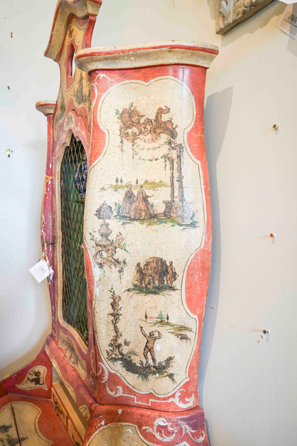 Italian Painted Bombe Secretary