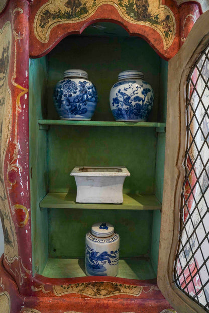 Italian Painted Bombe Secretary