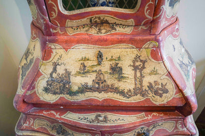 Italian Painted Bombe Secretary