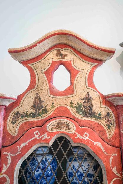 Italian Painted Bombe Secretary