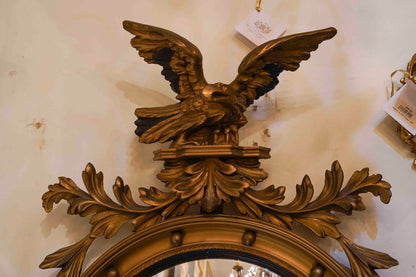 Pair of Federal Style Eagle Bullseye Convex Mirrors