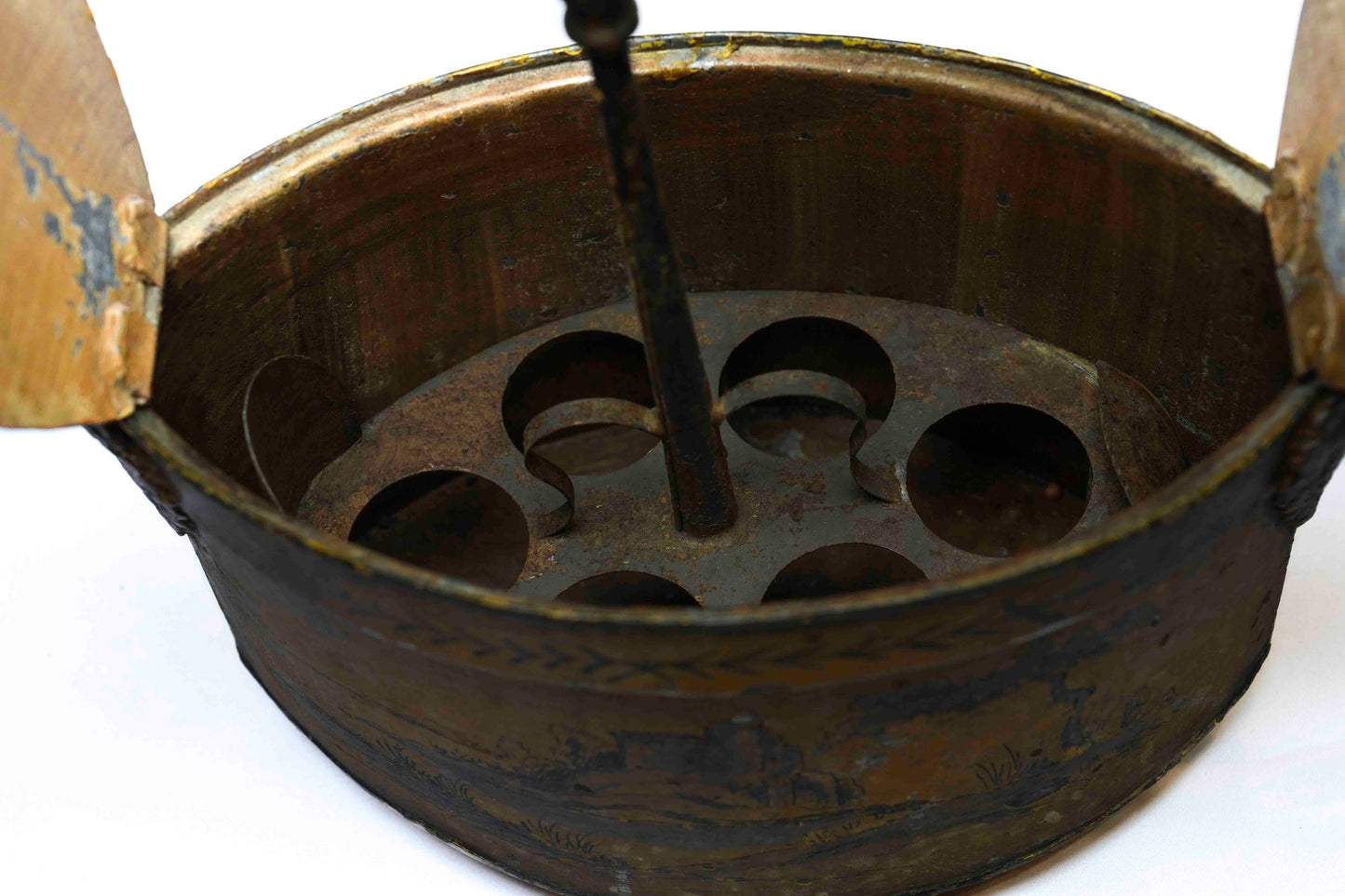 Antique Tole Egg Server