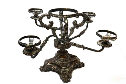 English Walker and Hall Silver and Crystal Epergne
