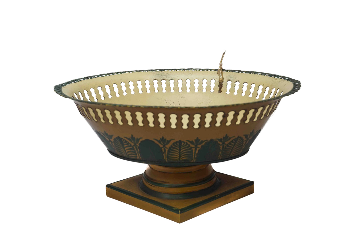 French Tole Compote with Diamond Base