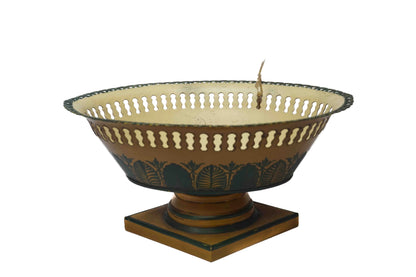 French Tole Compote with Diamond Base