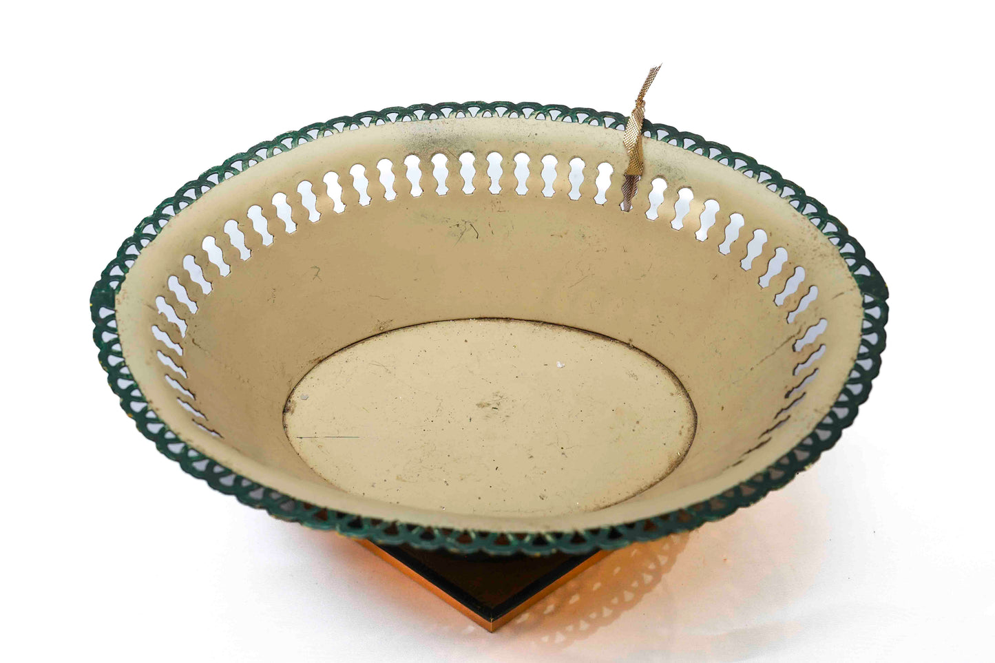 French Tole Compote with Diamond Base