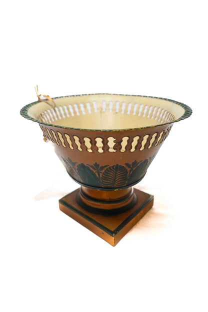 French Tole Compote with Diamond Base