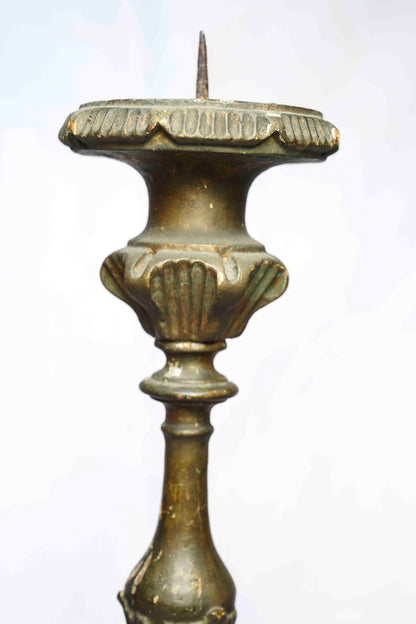 18th Century Italian Carved Pricket Pair