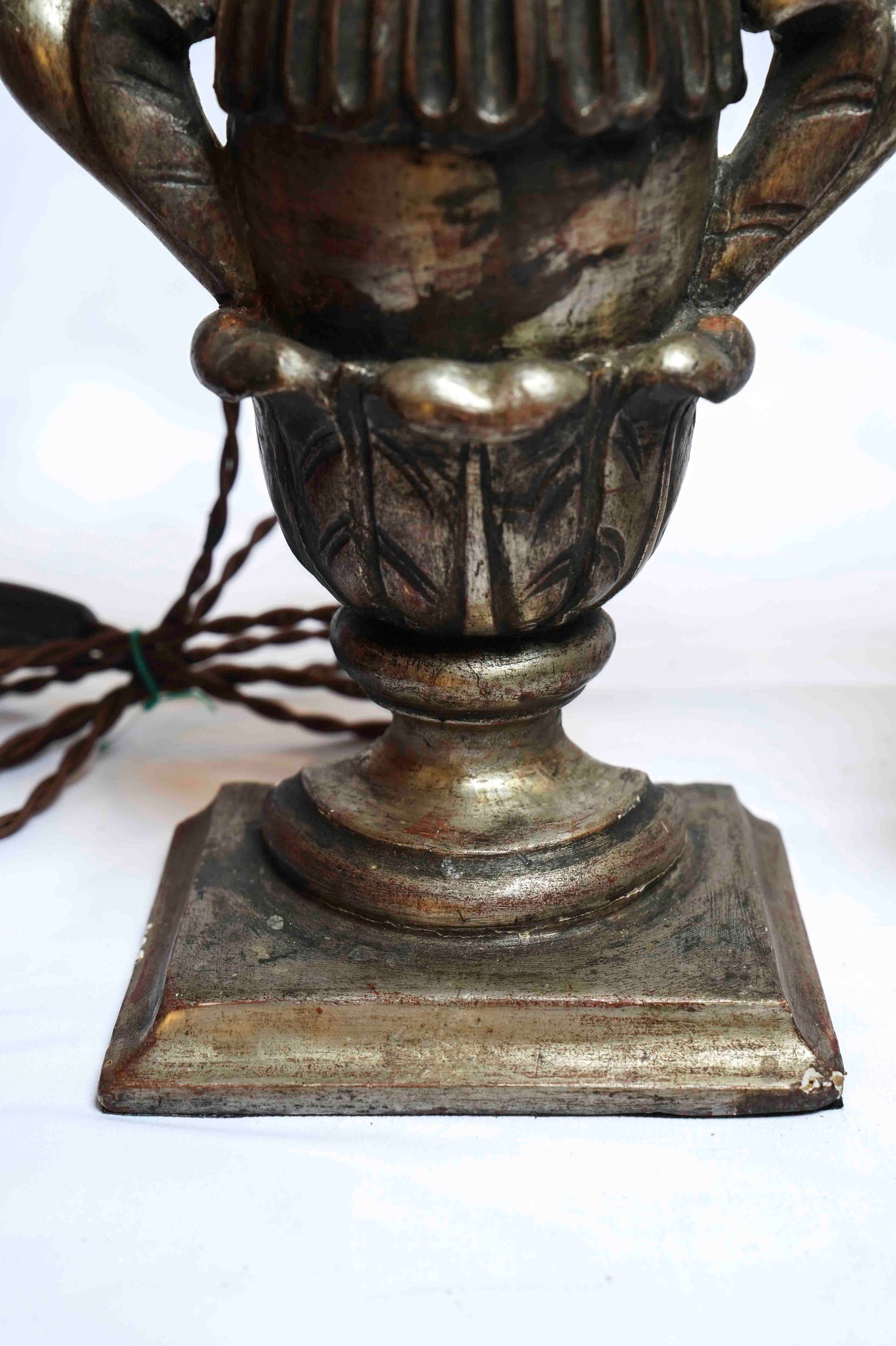 Silver Palmette Lamps Pair
