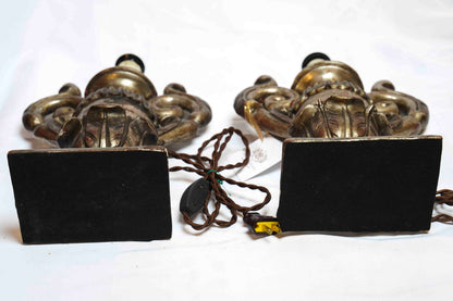 Silver Palmette Lamps Pair
