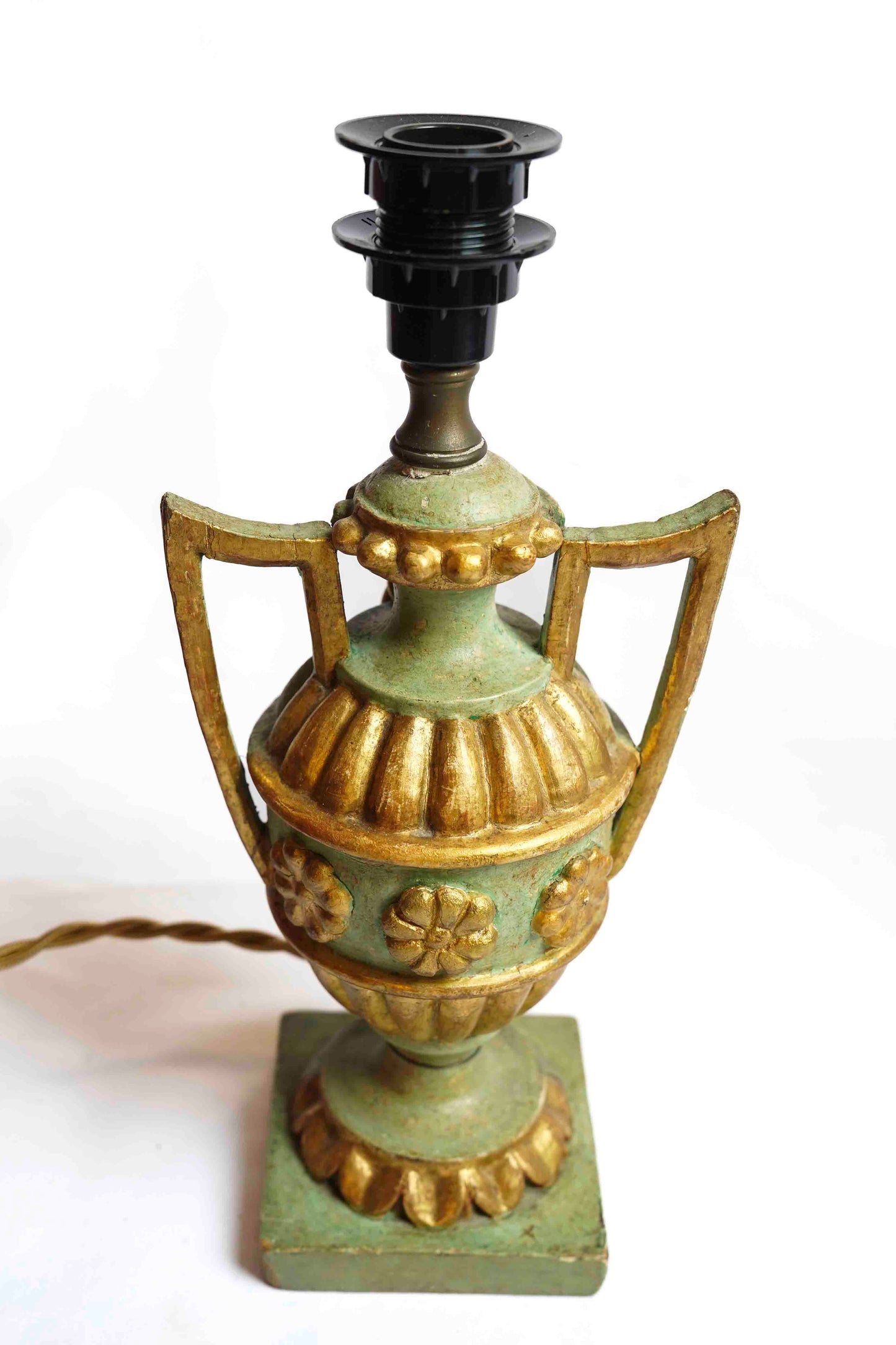 Green Urn Lamps Pair