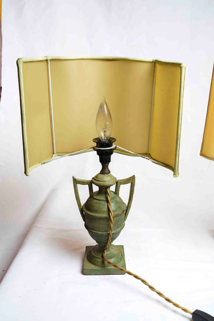 Green Urn Lamps Pair