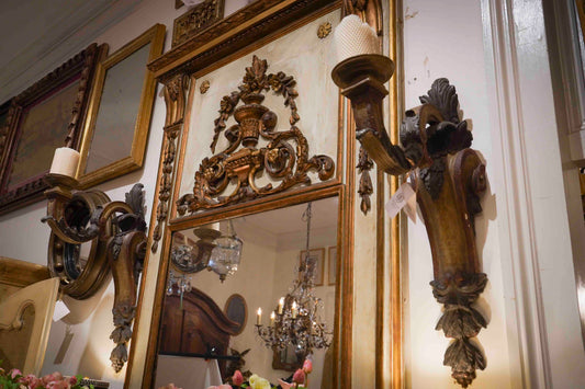 Italian Painted Candle Sconce Pair