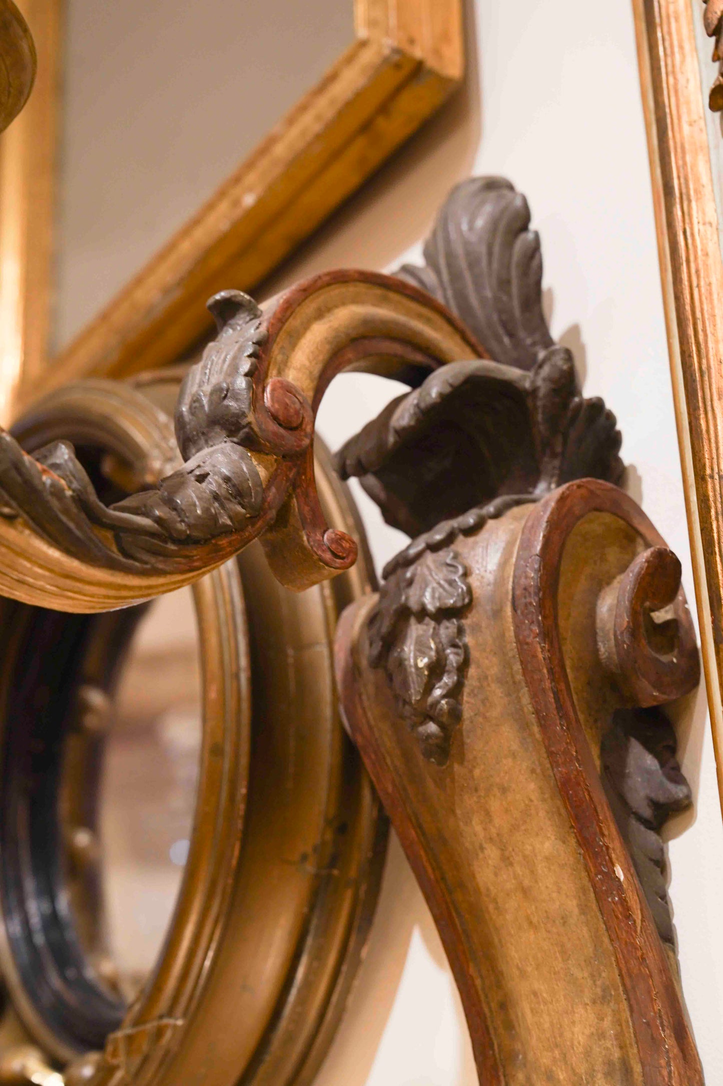 Italian Painted Candle Sconce Pair