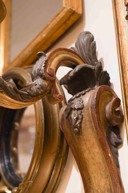 Italian Painted Candle Sconce Pair