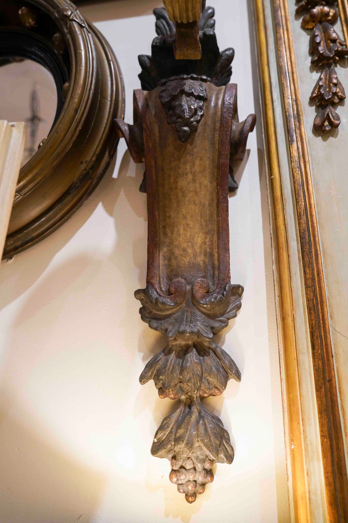 Italian Painted Candle Sconce Pair