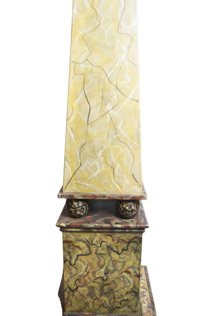 20th Century Faux Painted Obelisk Pair