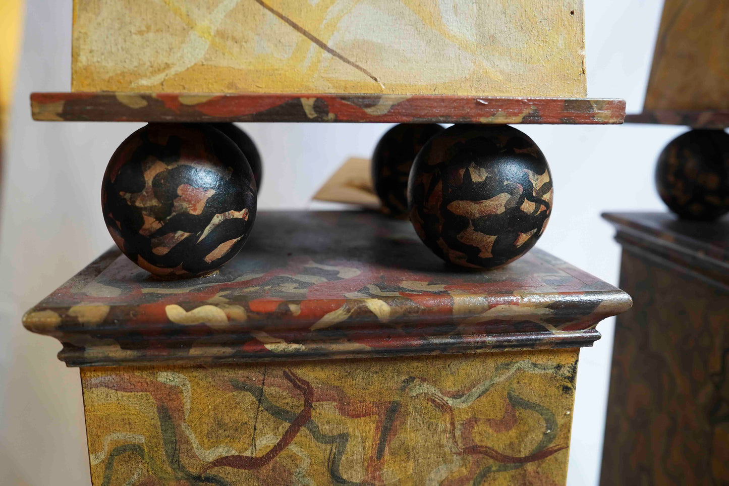 20th Century Faux Painted Obelisk Pair