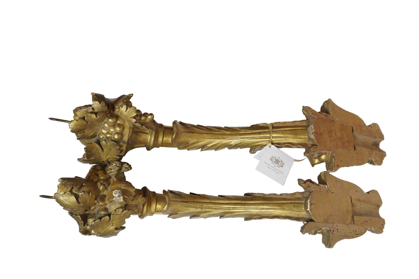 Italian Giltwood Cornucopia Arm Sconces Pair