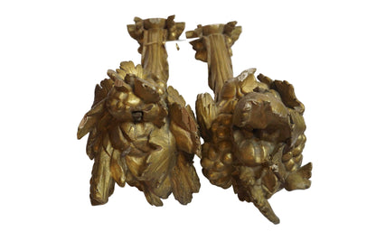 Italian Giltwood Cornucopia Arm Sconces Pair