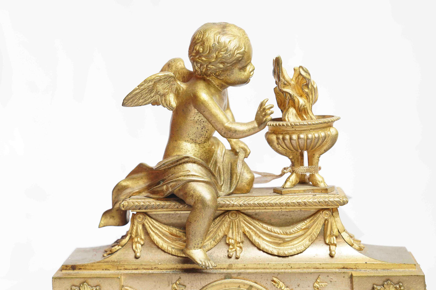 French Gilt Bronze Fireplace Chenet Pair