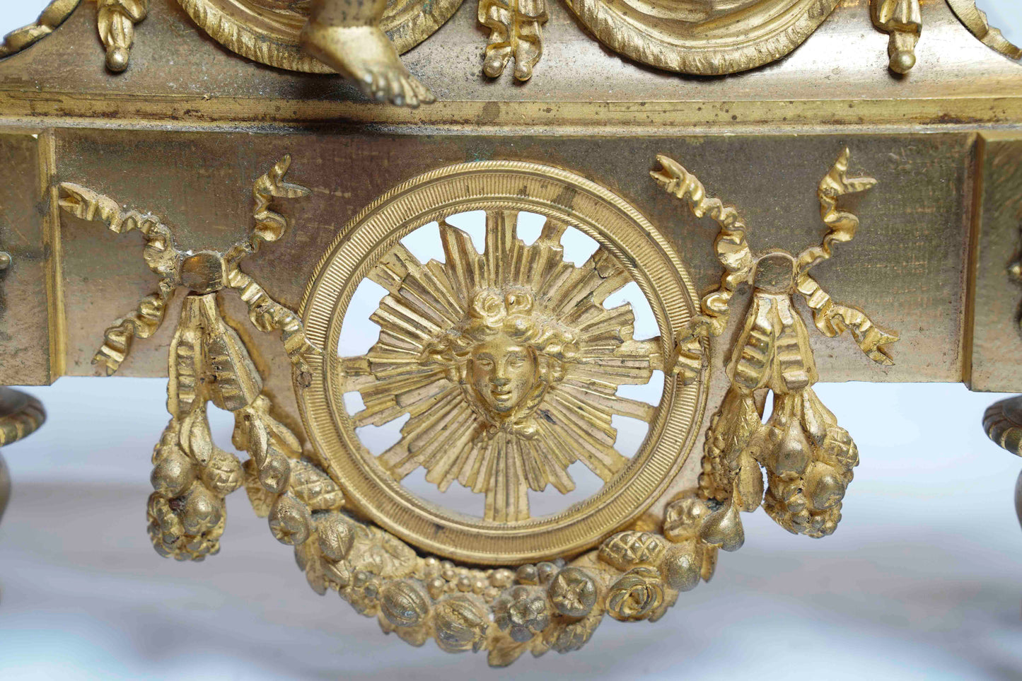 French Gilt Bronze Fireplace Chenet Pair