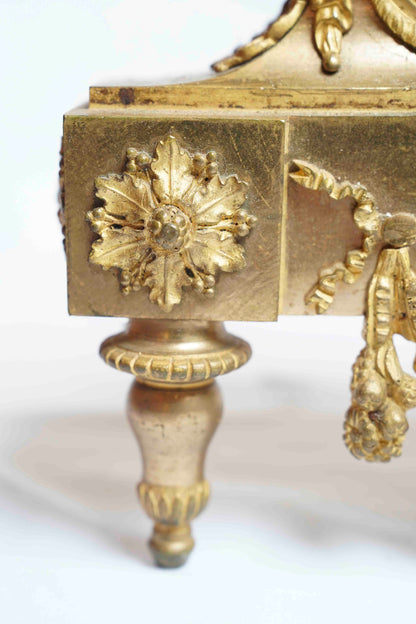 French Gilt Bronze Fireplace Chenet Pair