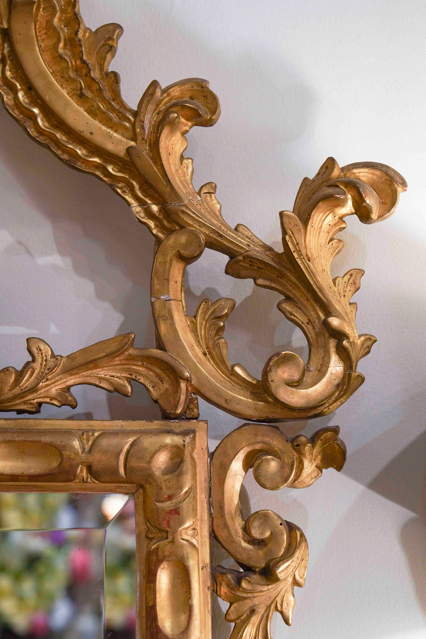 19th Century Italian Water Gilt Mirror