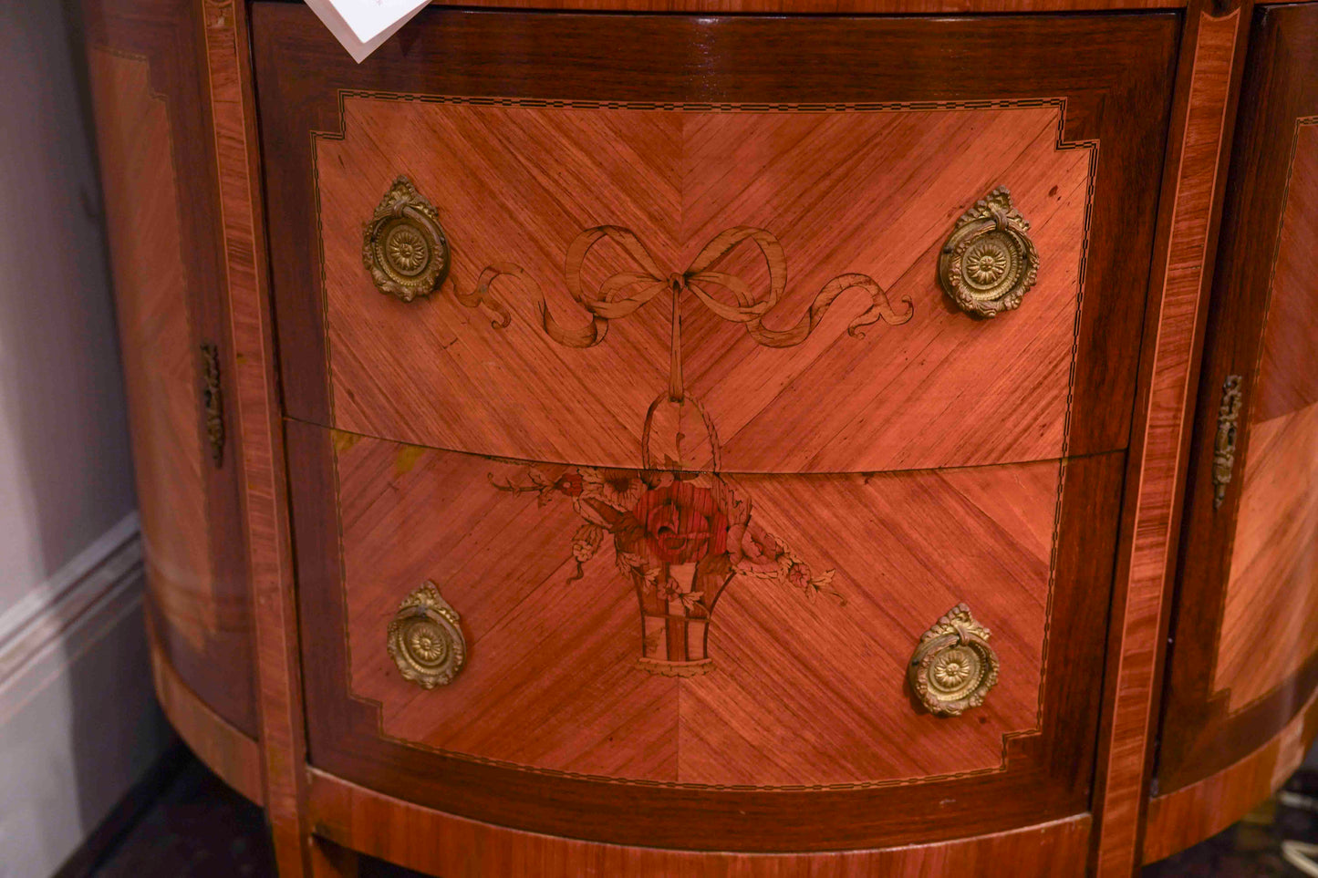 Louis XVI Inlaid Demilune Commode