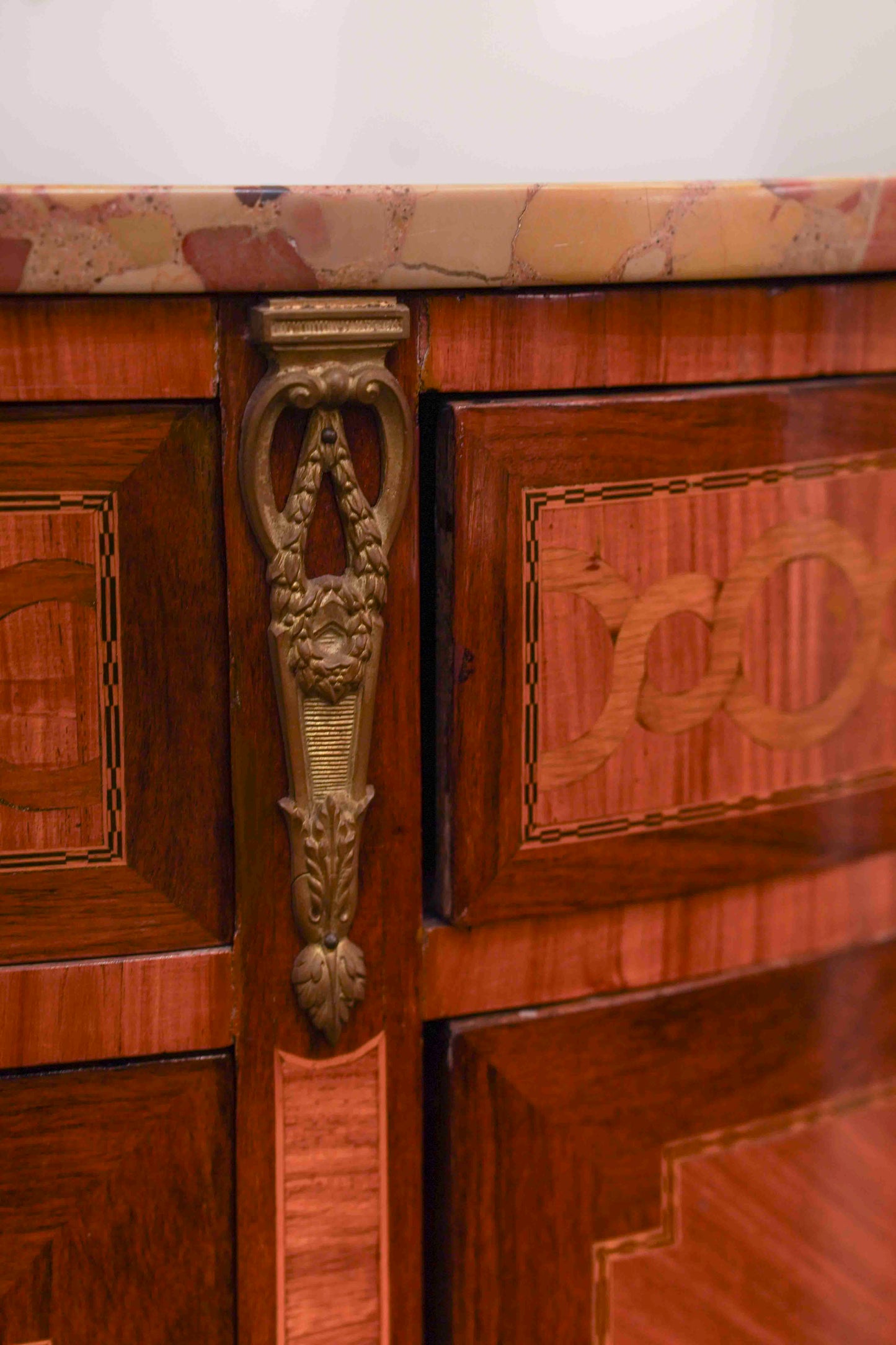 Louis XVI Inlaid Demilune Commode