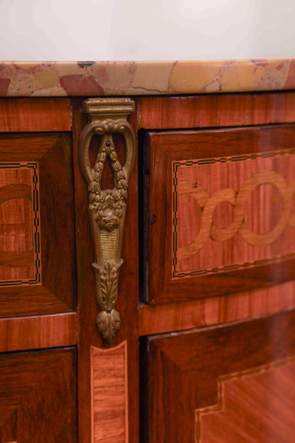 Louis XVI Inlaid Demilune Commode
