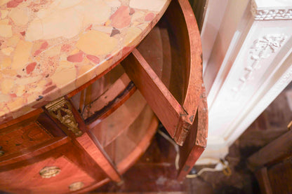 Louis XVI Inlaid Demilune Commode