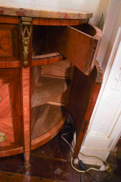 Louis XVI Inlaid Demilune Commode