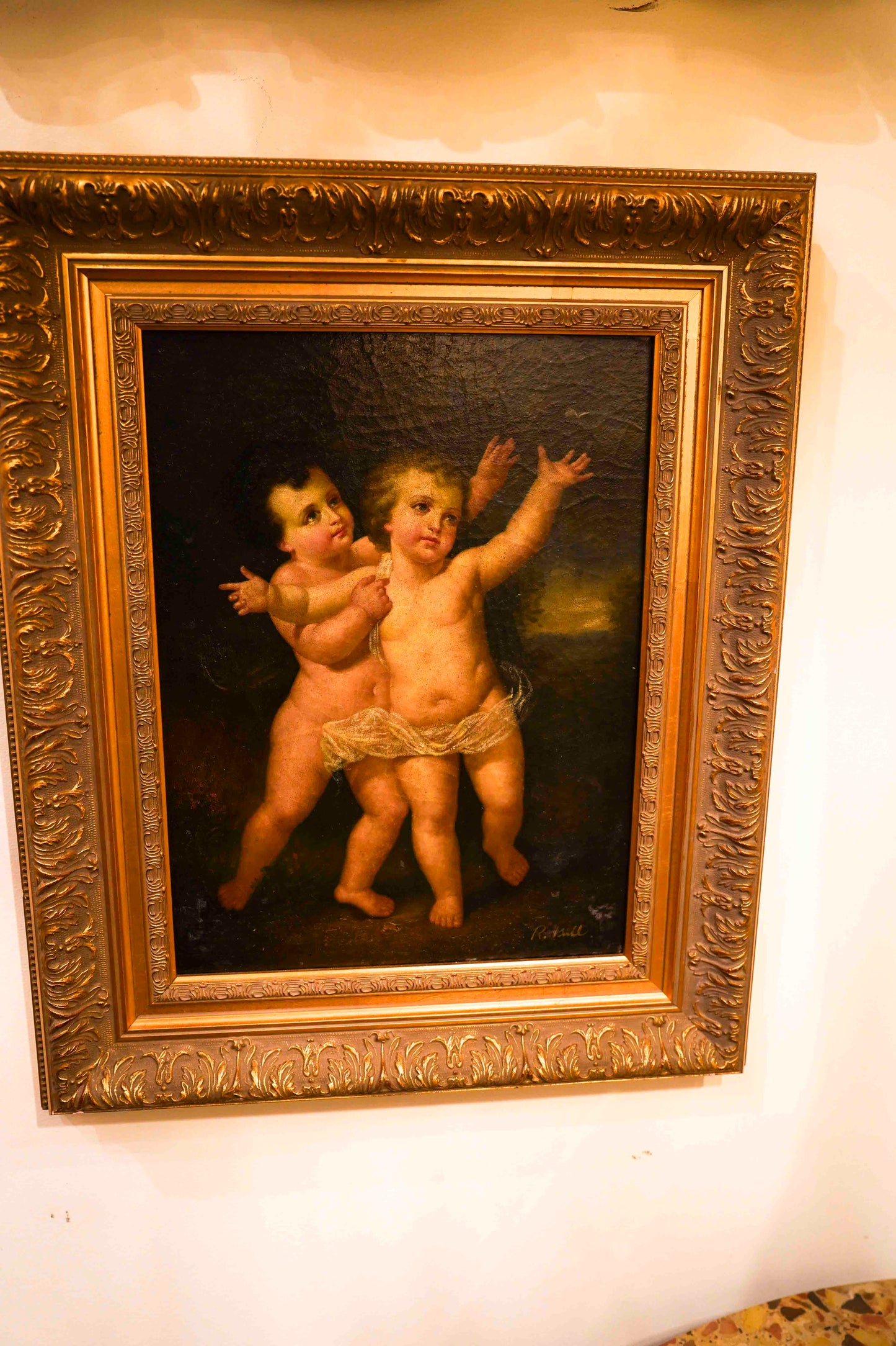 Two Cherubs with Butterfly Painting