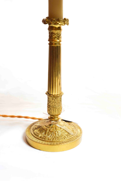 Gilt Candlesticks with Shades