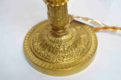 Gilt Candlesticks with Shades