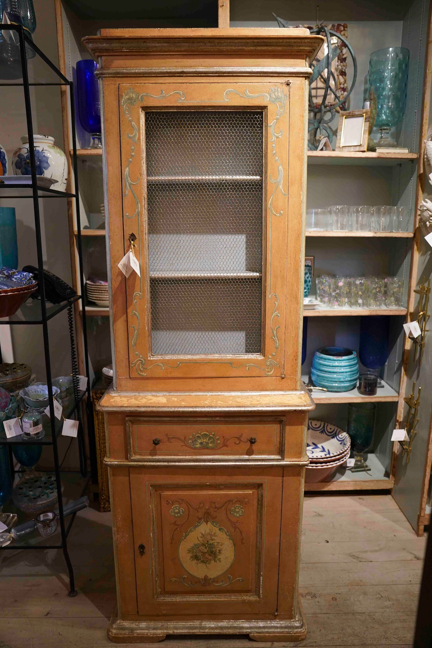 Italian Painted Bookcases Pair