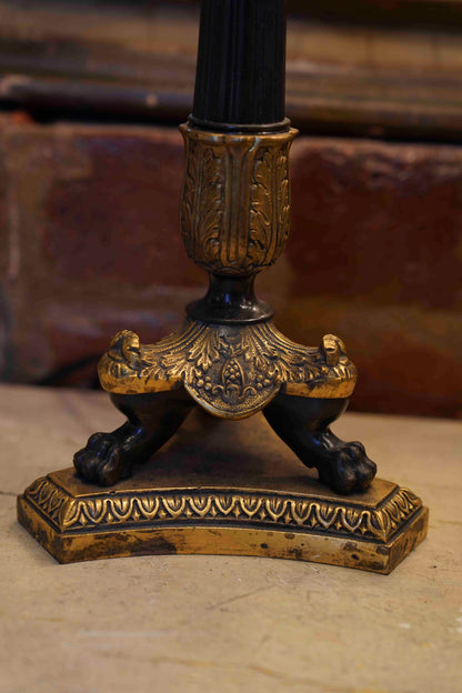 French Empire Lamps Metal Pair