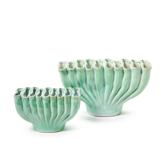 Celadon Linen Fold Vase LG