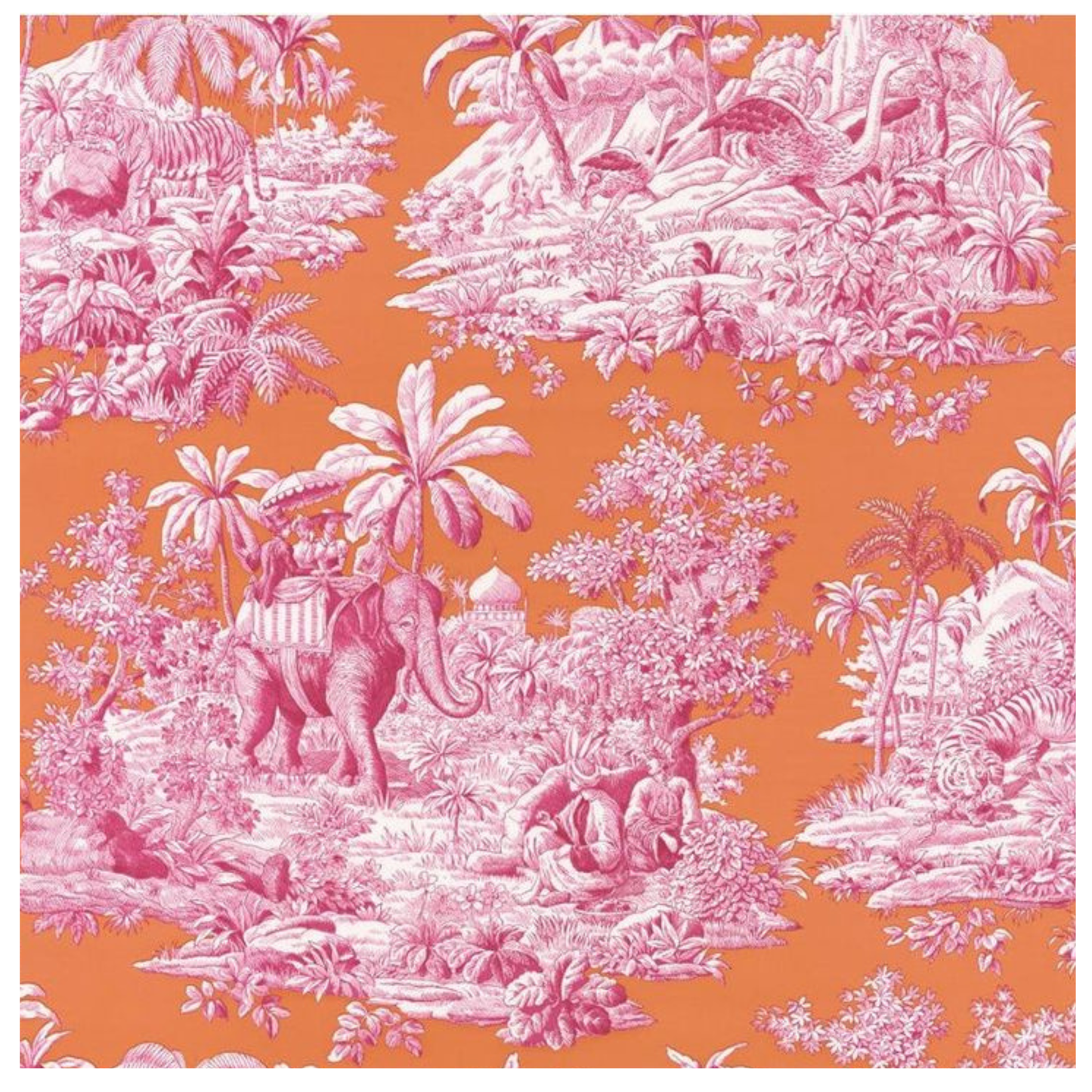 Blood Orange Toile Cocktail Napkins
