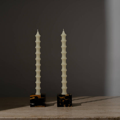 Bamboo Taper Beeswax Candles - A Pair: Vanilla Caramel