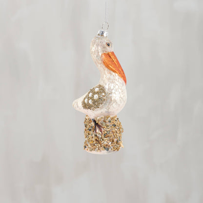 Glass Pelican Ornament