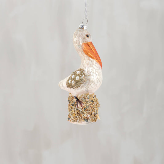 Glass Pelican Ornament